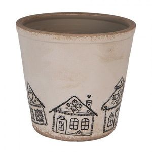 Květináč s perníkovými chaloupkami Gingerbread Bliss XL - Ø 21*20 cm 6CE2123XL obraz