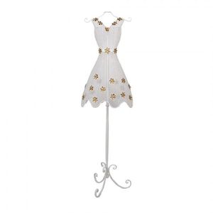 Bílá kovová figurína se zdobnými šaty Mannequin - 42*28*151 cm 5Y1270 obraz