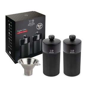 Peugeot Set mlýnků na sůl a pepř Line carbon, 12 cm + trychtýřek na koření 43285 obraz