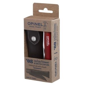 Opinel Sada VR N°08 Inox Trekking, červený, 8, 5 cm plus pouzdro na opasek 001890 obraz