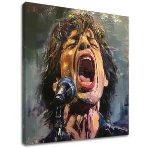 Mick Jagger - Legenda na pódiu | 100% originální akrylová malba 60x60 cm obraz