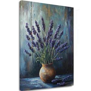 Obraz levandulová harmonie | Pokoj v hliněné váze | Akrylové detaily 40x60 cm obraz