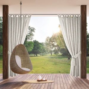 ArtFir Závěs na terasu GARDEN 3 PU | bílá/béžová 155 x 200 cm obraz