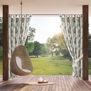 ArtFir Závěs na terasu GARDEN 7 PU | béžová/zelená 155 x 260 cm obraz