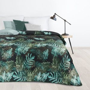 ArtFir Přehoz na postel DAWOSA | černá/zelená 200 x 220 cm obraz