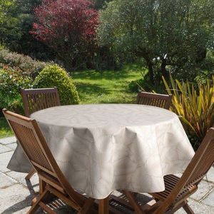 ArtFir Zahradní kulatý ubrus GARDEN 11E | béžová/bílá 150 cm obraz