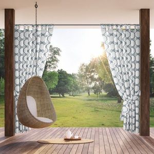 ArtFir Závěs na terasu GARDEN 16 PU | bílá/tmavě modrá 155 x 240 cm obraz