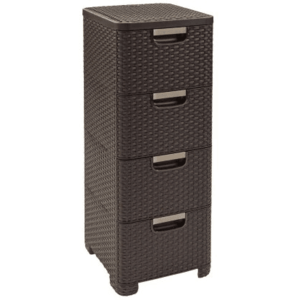 CURVER Zásuvkový regál RATTAN 4x14L | hnědá obraz