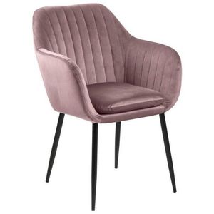 Ambia Home ŽIDLE S PODRUČKAMI, velur, černá, starorůžová obraz