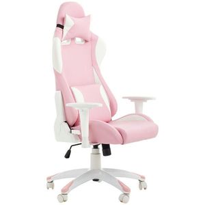 Livetastic HERNÍ ŽIDLE, vzhled kůže, bílá, pink obraz