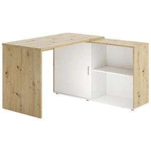 MID.YOU PSACÍ STŮL S ÚLOŽNÝM PROSTORE, bílá, dub artisan, 119/124/75 cm obraz