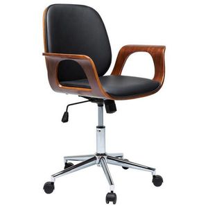 Kare-Design OTOČNÁ ŽIDLE, vzhled kůže, černá, barvy ořechu obraz