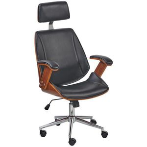 Livetastic KANCELÁŘSKÉ KŘESLO, vzhled kůže, černá, barvy chromu, barvy vlašských ořechů obraz