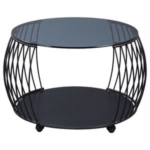 Boxxx KONFERENČNÍ STOLEK, šedá, černá, sklo, 70/70/45 cm obraz