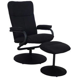 P & B RELAXAČNÍ KŘESLO S TABURETEM, textil, černá obraz