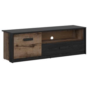 XXXL NÍZKÁ KOMODA, černá, barvy dubu, 150/49/41 cm obraz