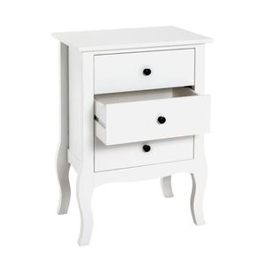 XXXL NOČNÍ STOLEK, paulovnie, bílá, 48/70/34 cm obraz