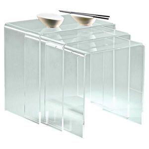 XXXL SADA ODKLÁDACÍCH STOLKŮ, čiré, plast, 34/39/44/38/40/42/29.5 cm obraz