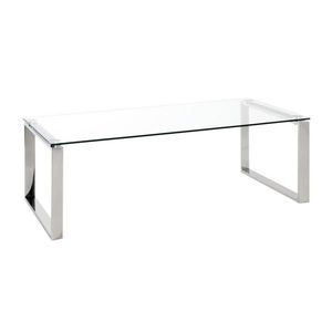 XXXL KONFERENČNÍ STOLEK, barvy nerez oceli, kov, sklo, 120/60/40 cm obraz