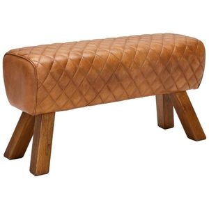 Livetastic TABURETOVÁ LAVICE, dřevo, kůže, 90/46/30 cm obraz