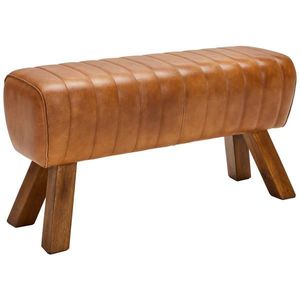 Livetastic TABURETOVÁ LAVICE, dřevo, kůže, 90/46/30 cm obraz