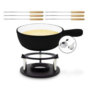 Klarstein Holsten, souprava na fondue, hrnec, 1, 5 l, ohřívač, hořák, 6 vidliček, litina obraz