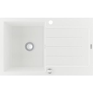 MEXEN Bruno granitový dřez 1 s odkapávačem 795x495 mm, bílá 6513791010-20 obraz