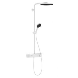 HANSGROHE Pulsify S Sprchový set s termostatem, průměr 26 cm, 3 proudy, EcoSmart, matná bílá 24221700 obraz