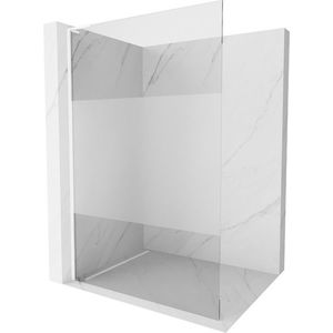 MEXEN/S Kioto L Sprchová zástěna WALK-IN 90 x 200, transparent/dekor, bílá 800-090-103-20-35 obraz