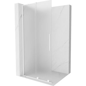MEXEN/S Velar L Sprchová zástěna posuvná Walk-in 100 x 200 cm, dekor 8 mm, bílá 871-100-003-33-20 obraz