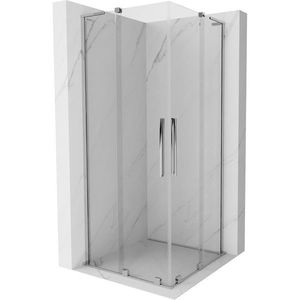 MEXEN/S Velar L Duo sprchový kout, posuvné dveře 100 x 100 cm, transparent, chrom 871-100-100-02-03-01 obraz