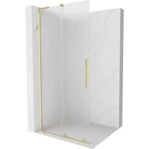 MEXEN/S Velar L Sprchová zástěna posuvná Walk-in 100 x 200 cm, dekor 8 mm, zlato kartáčovaná 871-100-003-33-55 obraz