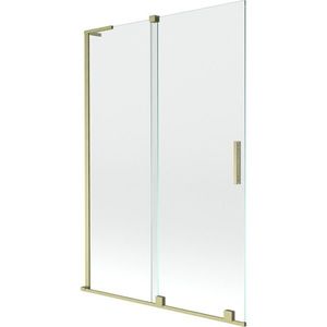 MEXEN/S Velar L dvoukřídlá posuvná vanová zástěna 120 x 150 cm, transparent, zlatá kartáčovaná 896-120-003-01-55 obraz
