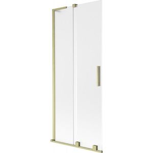 MEXEN/S Velar L dvoukřídlá posuvná vanová zástěna 80 x 150 cm, dekor, zlatá kartáčovaná 896-080-003-31-55 obraz