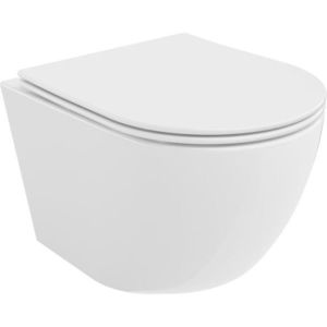 MEXEN/S Lena Závěsná WC mísa Rimless Tornado včetně sedátka s slow slim, duroplast, bílá lesk 30220400T obraz