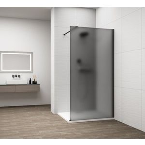 POLYSAN ESCA BLACK MATT jednodílná sprchová zástěna k instalaci ke stěně, kouřové matné sklo, 1200 ES1412-02 obraz