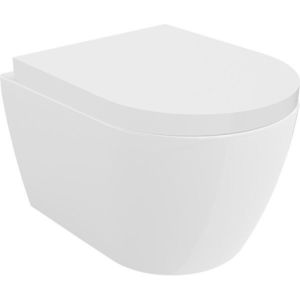 MEXEN/S Carmen Závěsná WC mísa Rimless Tornado včetně sedátka s slow, duroplast, bílá lesk 30880200T obraz