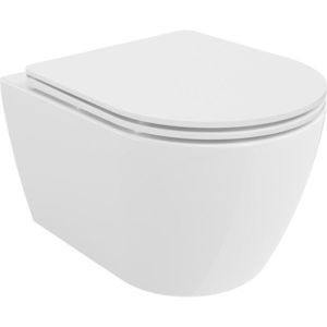 MEXEN/S Carmen Závěsná WC mísa Rimless Tornado včetně sedátka s slow slim, duroplast, bílá lesk 30880300T obraz