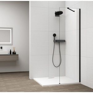 POLYSAN ESCA BLACK MATT jednodílná sprchová zástěna k instalaci ke stěně, sklo čiré, 600 ES1060-02 obraz