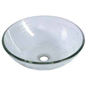 SAPHO RIPPLE skleněné umyvadlo na desku Ø 42 cm, čirá s motivem 2501-18 obraz