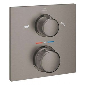 GROHE Allure Termostatická baterie pod omítku, pro 2 spotřebiče, kartáčovaný Hard Graphite 19446AL2 obraz