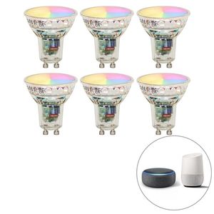 Sada 6 chytrých LED žárovek GU10 RBGW 4, 5W 350lm 2700K obraz