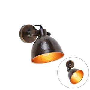 Průmyslová nástěnná lampa bronzová s měděnou nastavitelnou - Liko obraz
