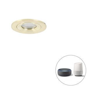 Chytré zapuštěné bodové světlo zlaté kulaté IP44 vč. Wifi GU10 - Xena obraz