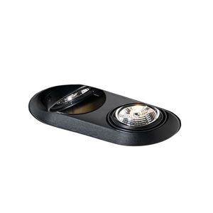 Zakulacené zapuštěné bodové svítidlo černé GU10 70 mm 2-světlo - Hubs obraz