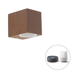 Chytrá nástěnná lampa rezavě hnědá IP44 vč. Wifi GU10 - Baleno obraz