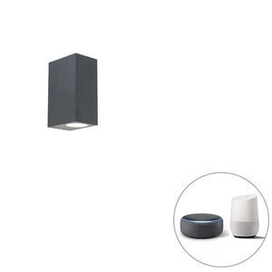 Chytrá nástěnná lampa tmavě šedá IP44 vč. 2 WiFi GU10 - Baleno obraz