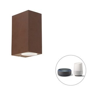 Chytrá nástěnná lampa rezavě hnědá IP44 vč. 2 Wifi GU10 - Baleno obraz