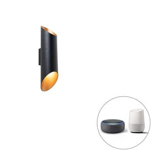 Chytrá nástěnná lampa černá 9, 6 cm vč. 2 WiFi GU10 - Organo obraz