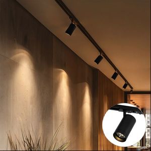 Moderní kolejnicový systém s 5 bodovými světly černý 1-fázový GU10 70mm - Iconic Jeana Luxe obraz
